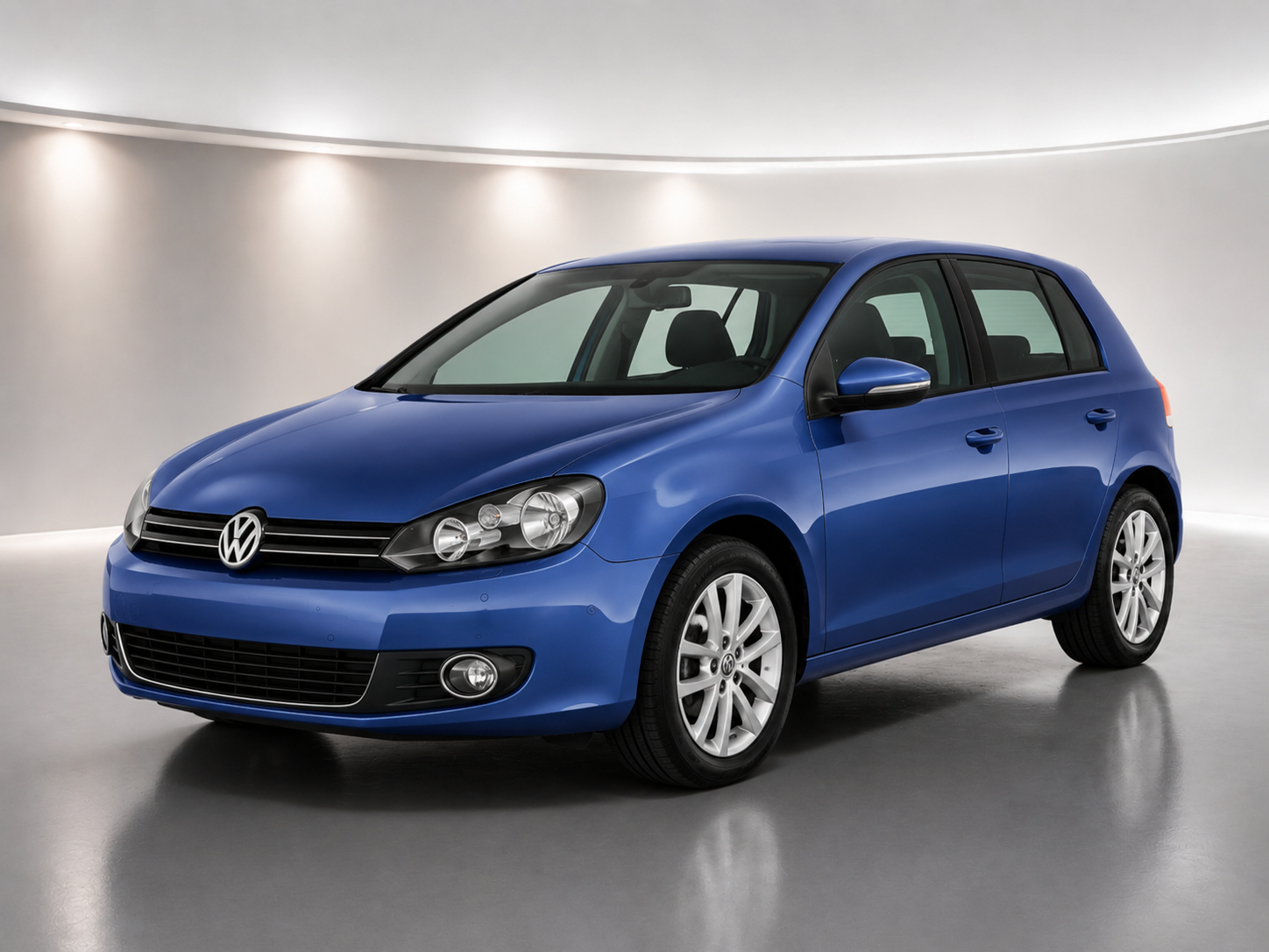 Blue Volkswagen Golf 6 2012 economy hatchback